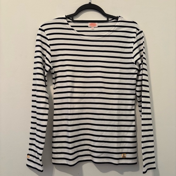 Armor Lux Women's Navy and White Striped Long Sleeve Top - Picture 1 of 3